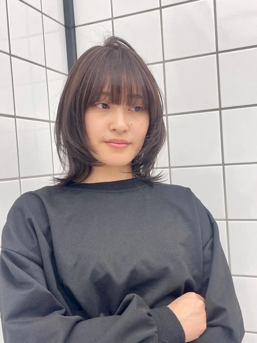 ミディアム ヘアカラー トリートメント TOMIKUDA RIOのヘアスタイル