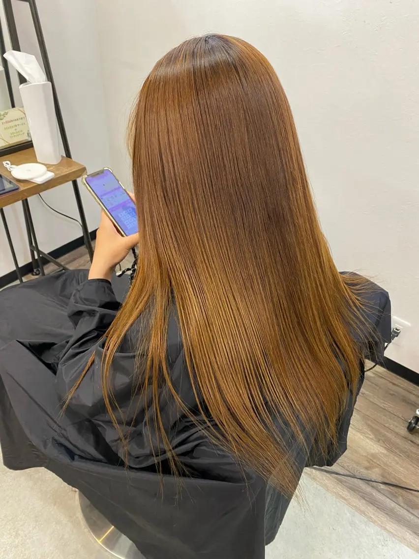 ロング 縮毛矯正 小野田 航己のヘアスタイル