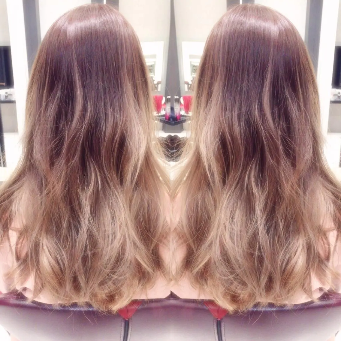 セミロング カラー アッシュ グラデーションカラー ミルクティーアッシュ 河上 雅俊のヘアスタイル