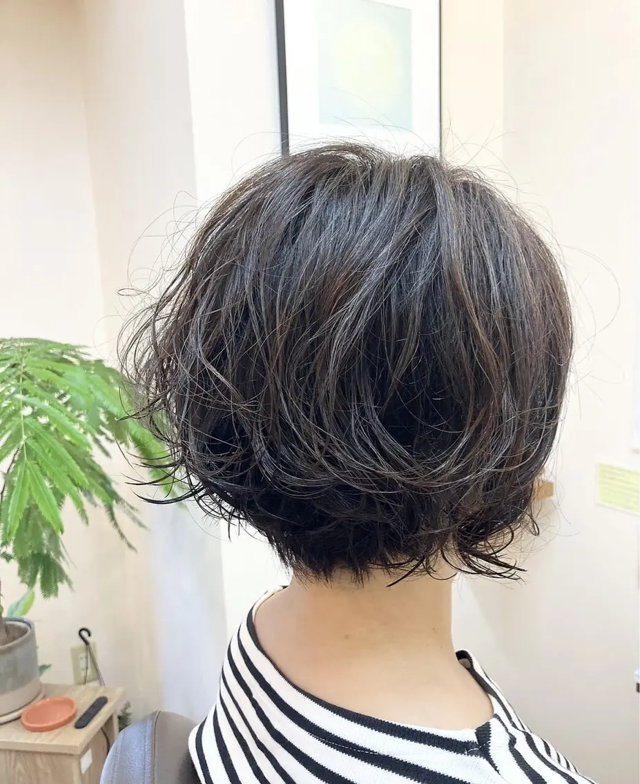 ショート パーマ カット ヘアカラー ヘッドスパ 水野 朝之のヘアスタイル