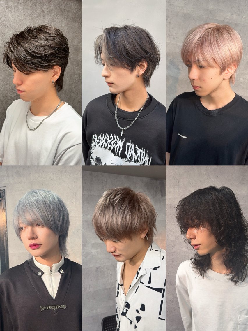 メンズ カット ヘアカラー エクステ×ブリーチ× 推しカラー🌟Kのヘアスタイル
