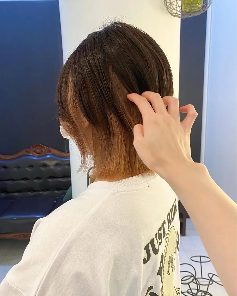 ショート カラー ボブレイヤー ボブ レイヤーカット カット ヘアカラー トリートメント mai / linoah˚✧のヘアスタイル