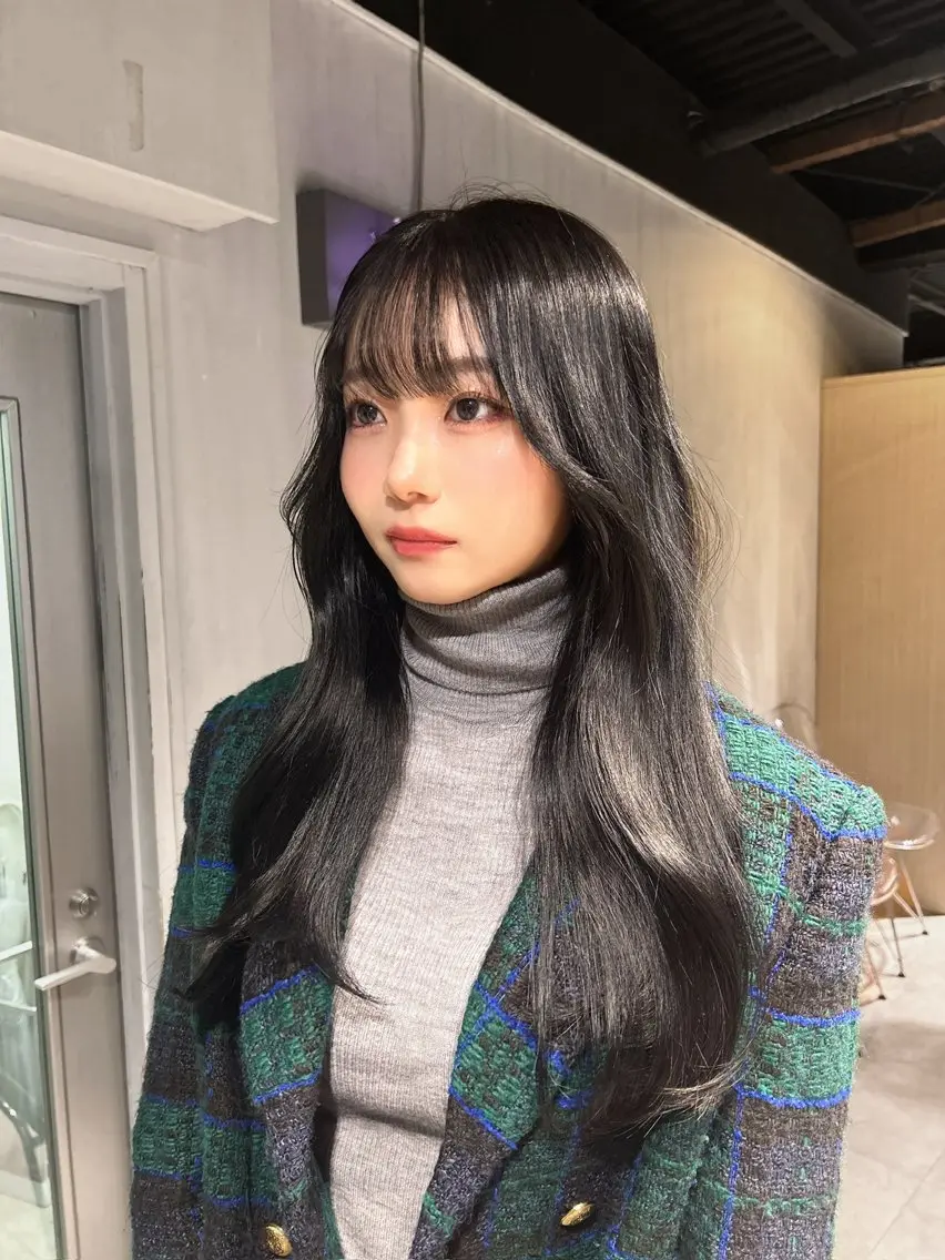 ロング 韓国風カラー ハッシュカット 姫カット 韓国風ヘア レイヤーカット MEI🎀レイヤー 🎀韓国styleのヘアスタイル