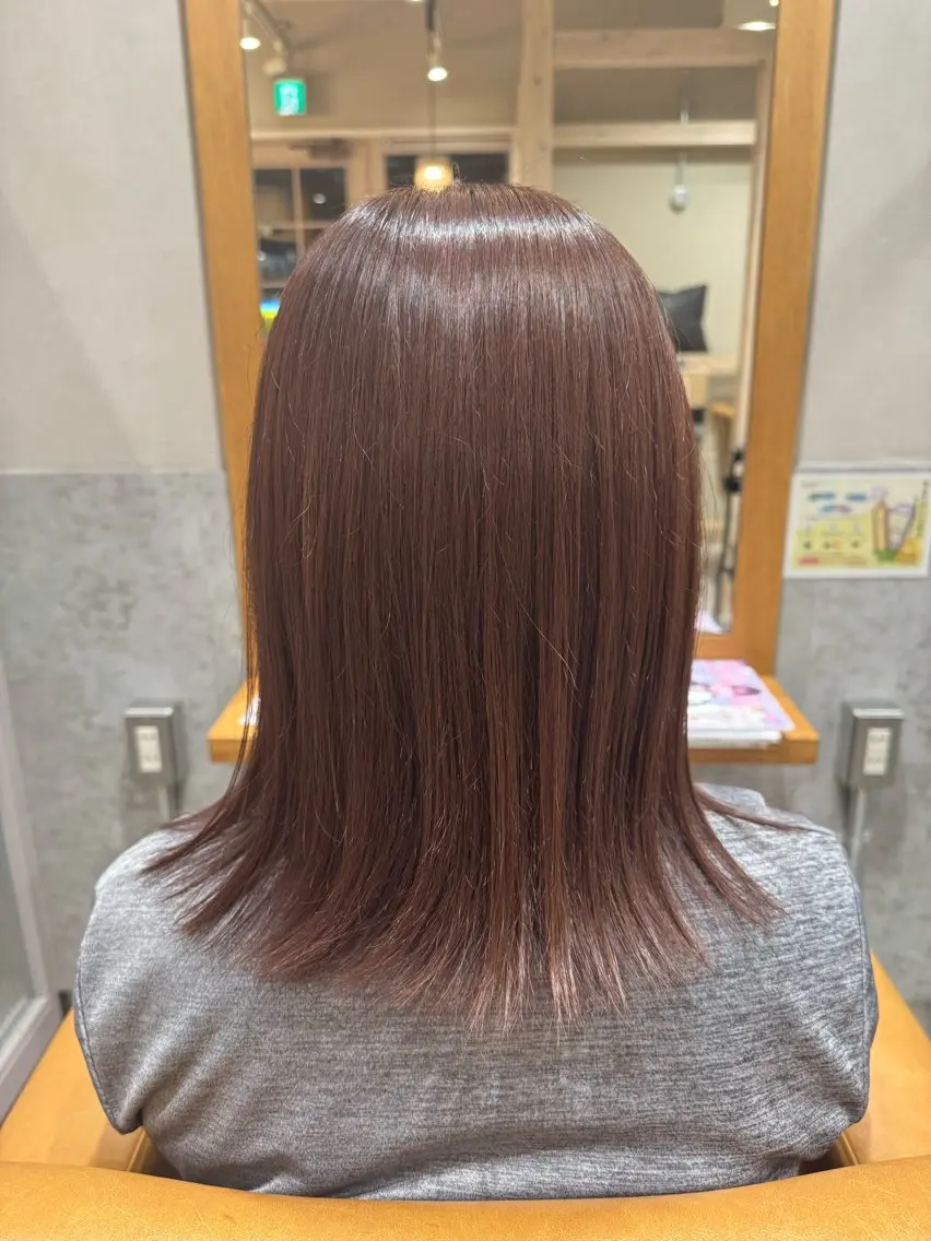 ミディアム ヘアカラー 畠 悠也のヘアスタイル