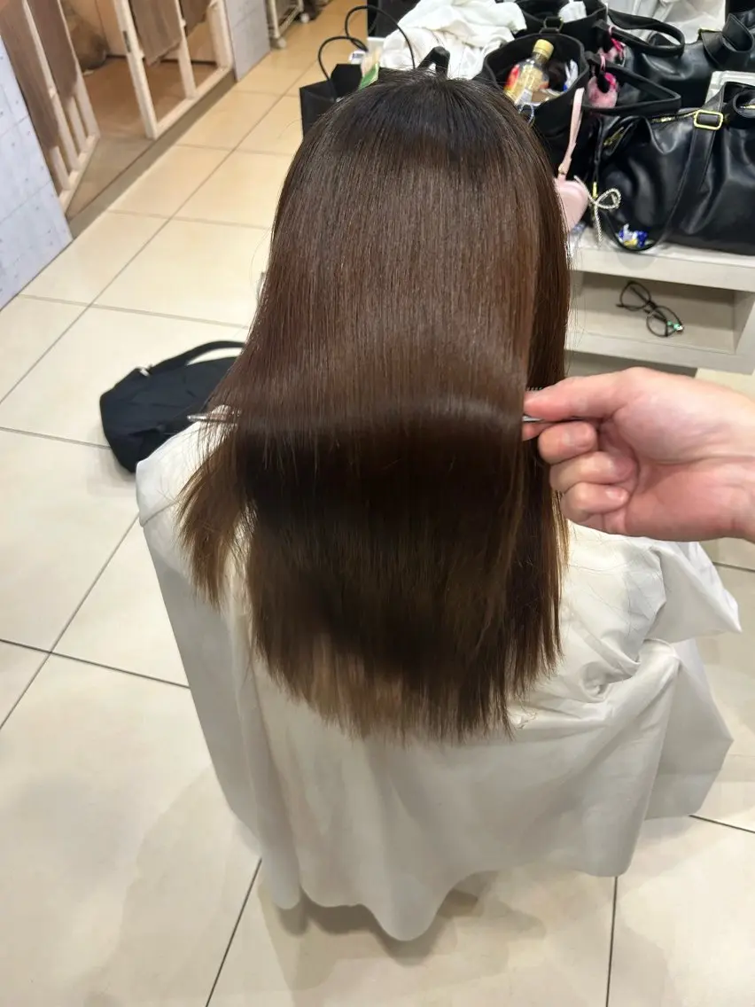 ロング カット ヘアカラー 縮毛矯正 【髪質改善カラー】 瀧田嵐士🇰🇷のヘアスタイル