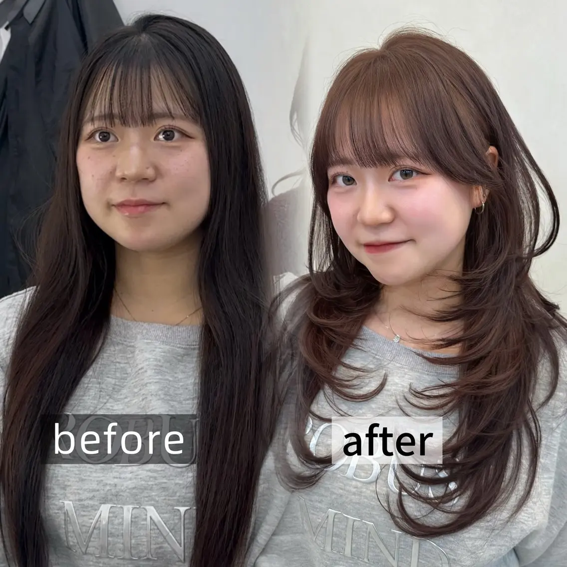 ロング カラー ブリーチ ブリーチなしカラー 髪質改善 韓国風ヘア レイヤーカット カット ヘアカラー トリートメント ヘアセット 韓国風レイヤーカラー ライムのヘアスタイル