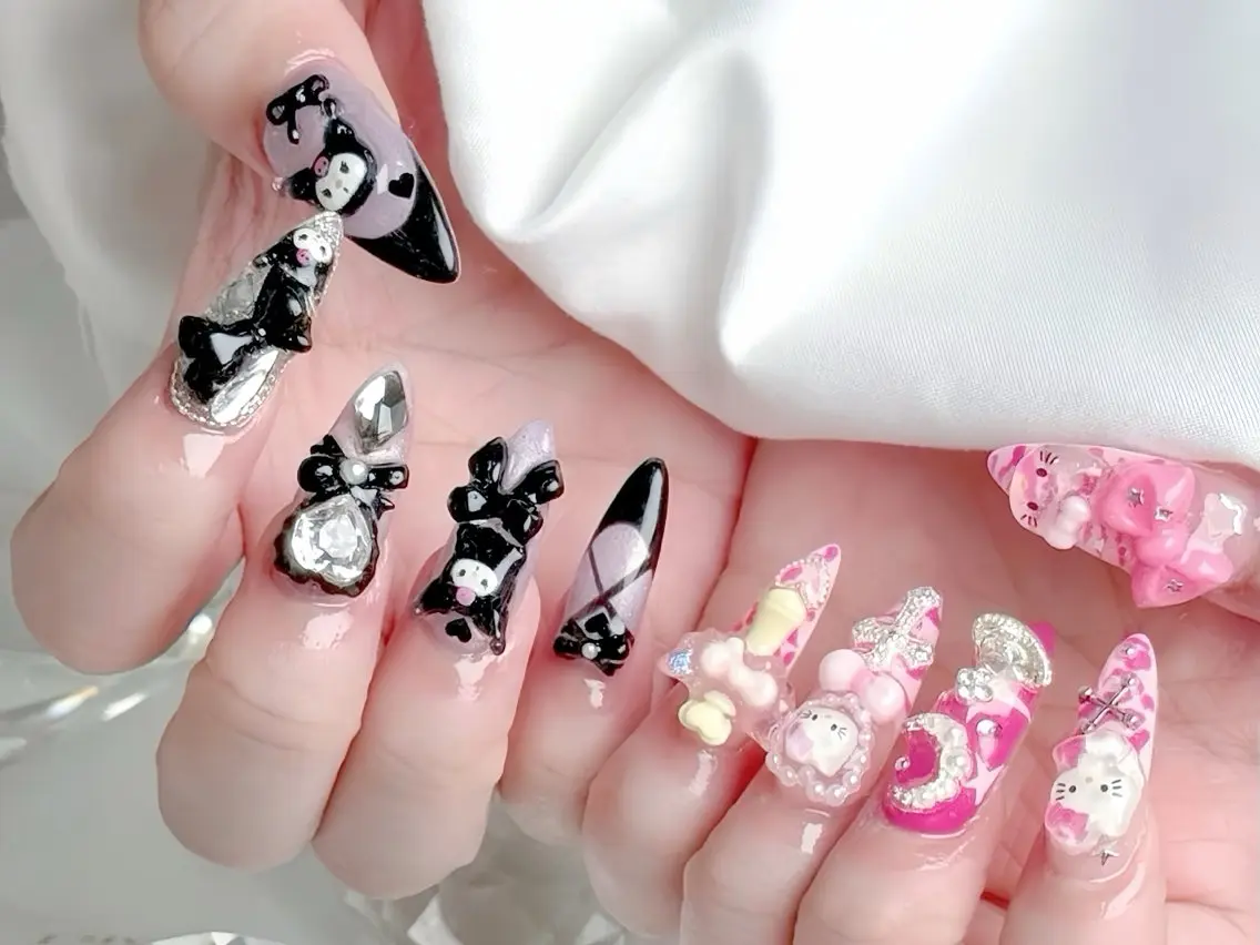 ネイル ブルー ジェルネイル ガーリー グラデーション グリーン ハンドネイル Rin Nail 新大久保店のネイルデザイン