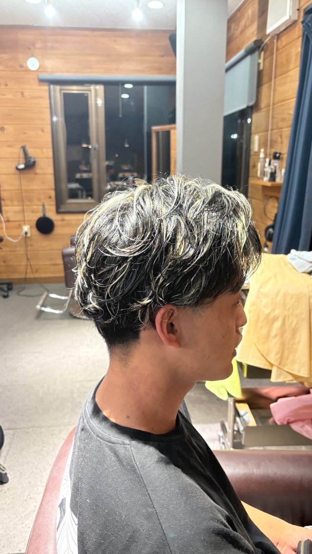 パーマ メンズ カット パーマ 小清水 美咲のヘアスタイル
