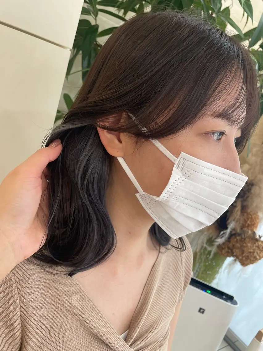 ミディアム カラー ブリーチ イヤリングカラー ヘアカラー 田野倉NEXT店 美髪ニストのヘアスタイル