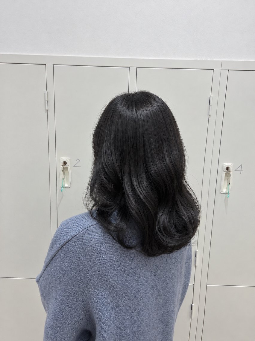 ミディアム ヘアカラー 🍒透明感カラー/ 縮毛/AIRI🍒のヘアスタイル