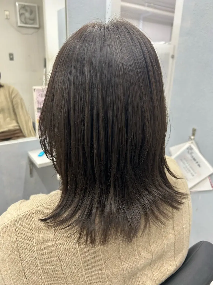 ミディアム カット ヘアカラー カットモデル急募🌈 技術責任者久保のヘアスタイル