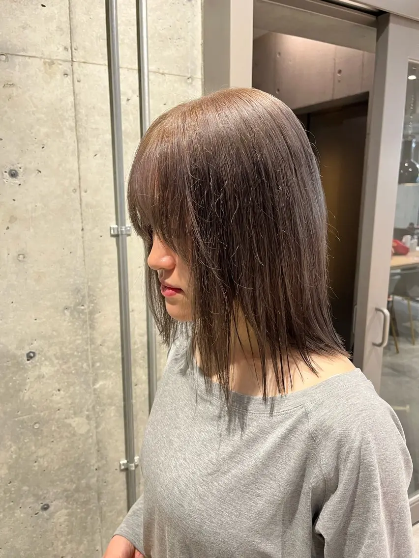 セミロング カラー ヘアアレンジ ヘアカラー トリートメント ボブ×艶カラー 特化・リクト💥のヘアスタイル