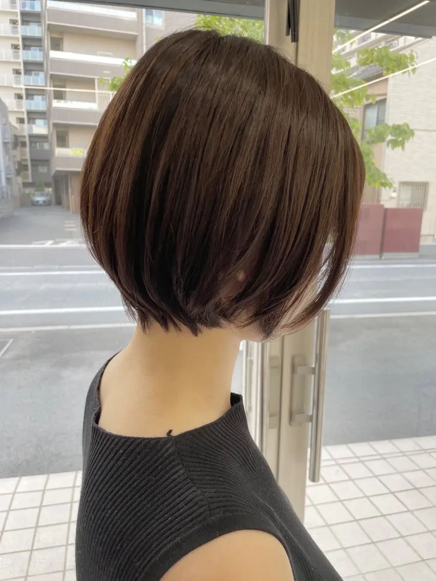 ショート ショートボブ ボブ くびれヘア ショートヘア カット 新村 華奈絵のヘアスタイル