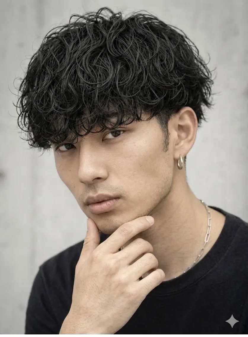 ショート パーマ カット パーマ トリートメント 田井中 雅和のヘアスタイル