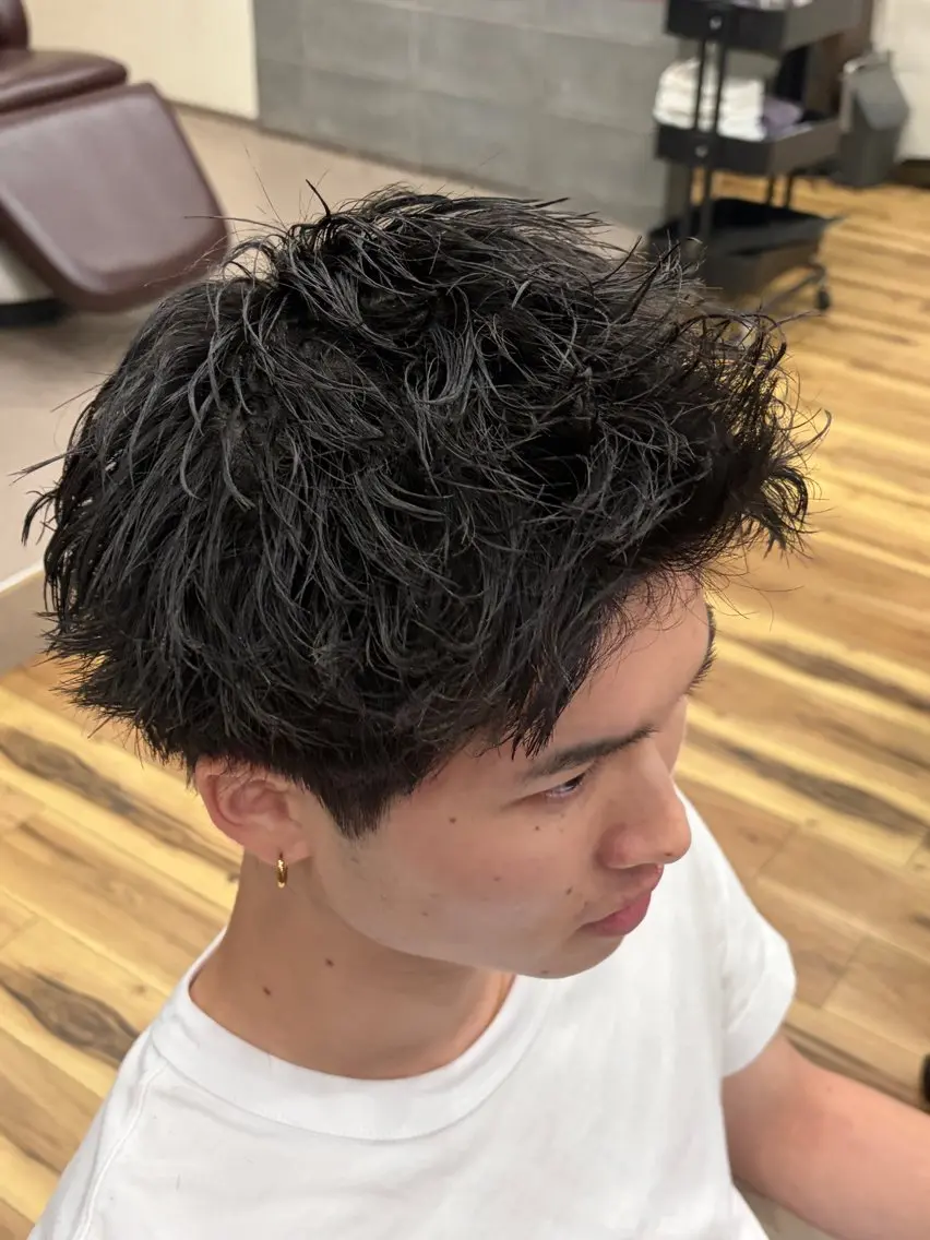 パーマ メンズ メンズパーマ カット パーマ 宅原 陸翔のヘアスタイル
