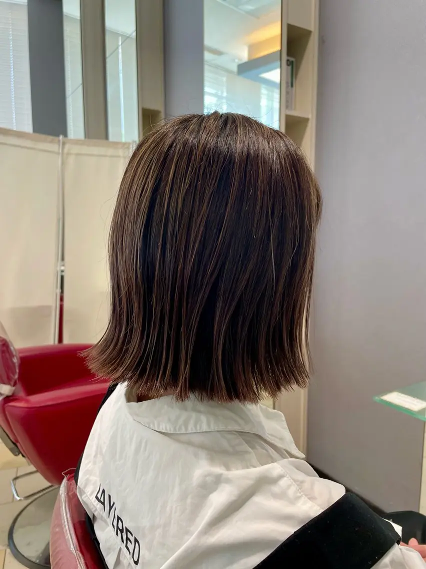 ショート 切りっぱなしボブ ボブ 兼元 優也のヘアスタイル