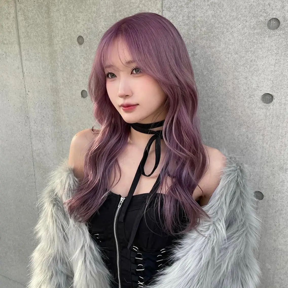 ロング カラー ピンクカラー パープルカラー カット ヘアカラー トリートメント トレンドカラー🥣／ ヘアアレンジ✩.*˚のヘアスタイル