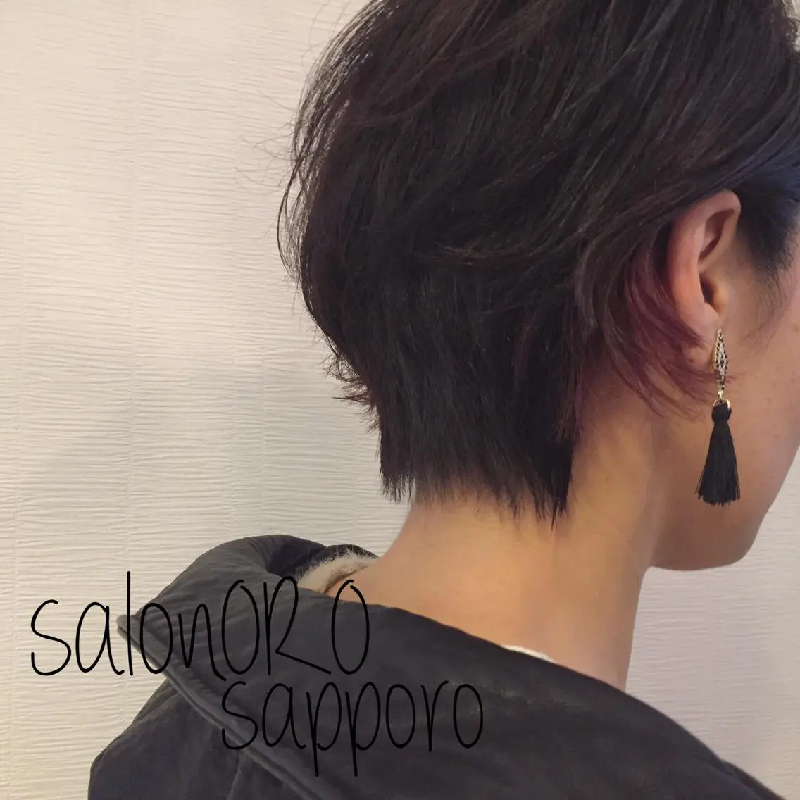 ショート カラー ブリーチ ボルドーカラー ダブルカラー ハイライトカラー インナーカラー カット ヘアカラー トリートメント 池田 真由美のヘアスタイル