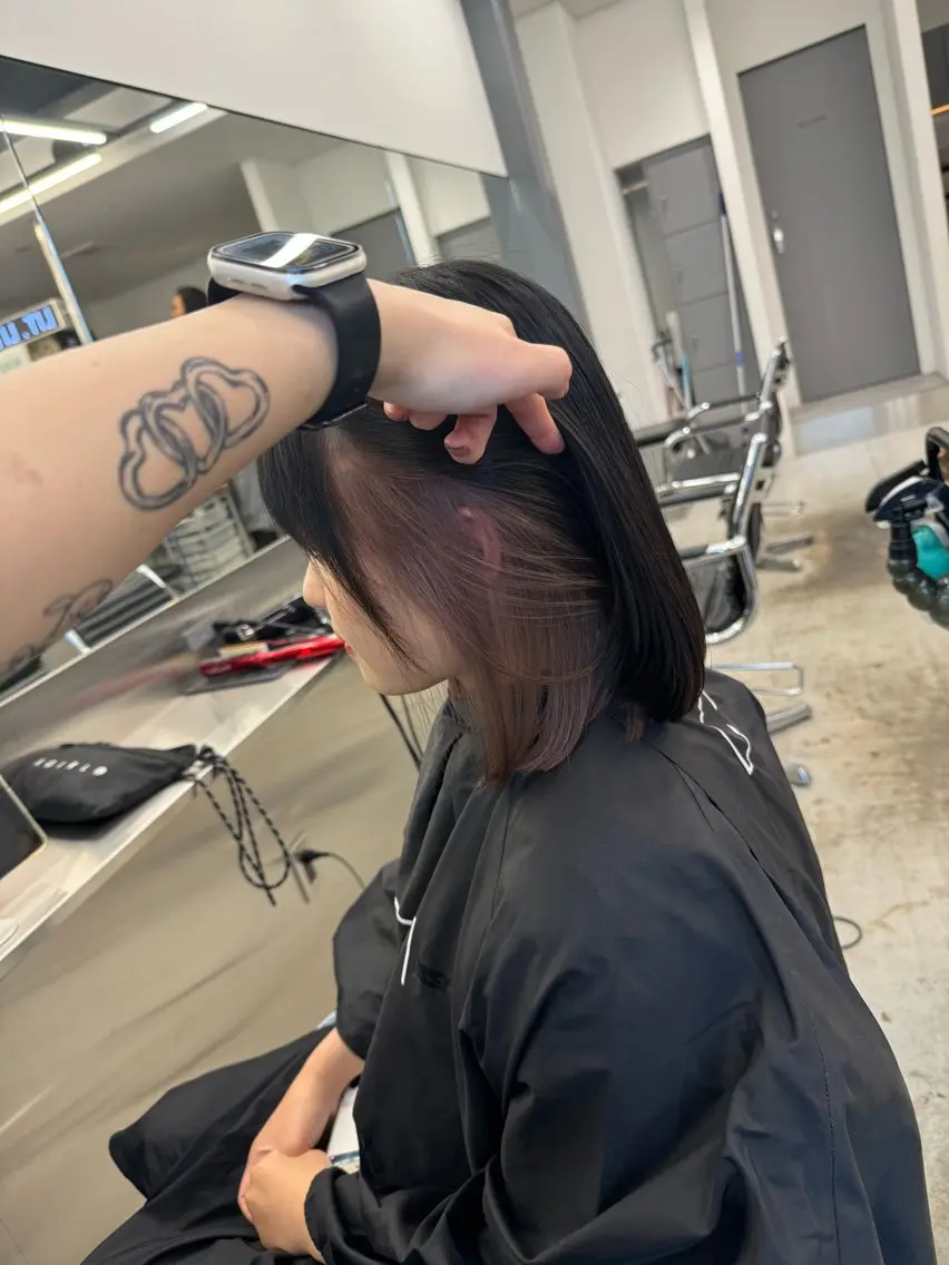 ミディアム ヘアカラー トリートメント 髪質改善🫧透明感 🤍Kurahaのヘアスタイル