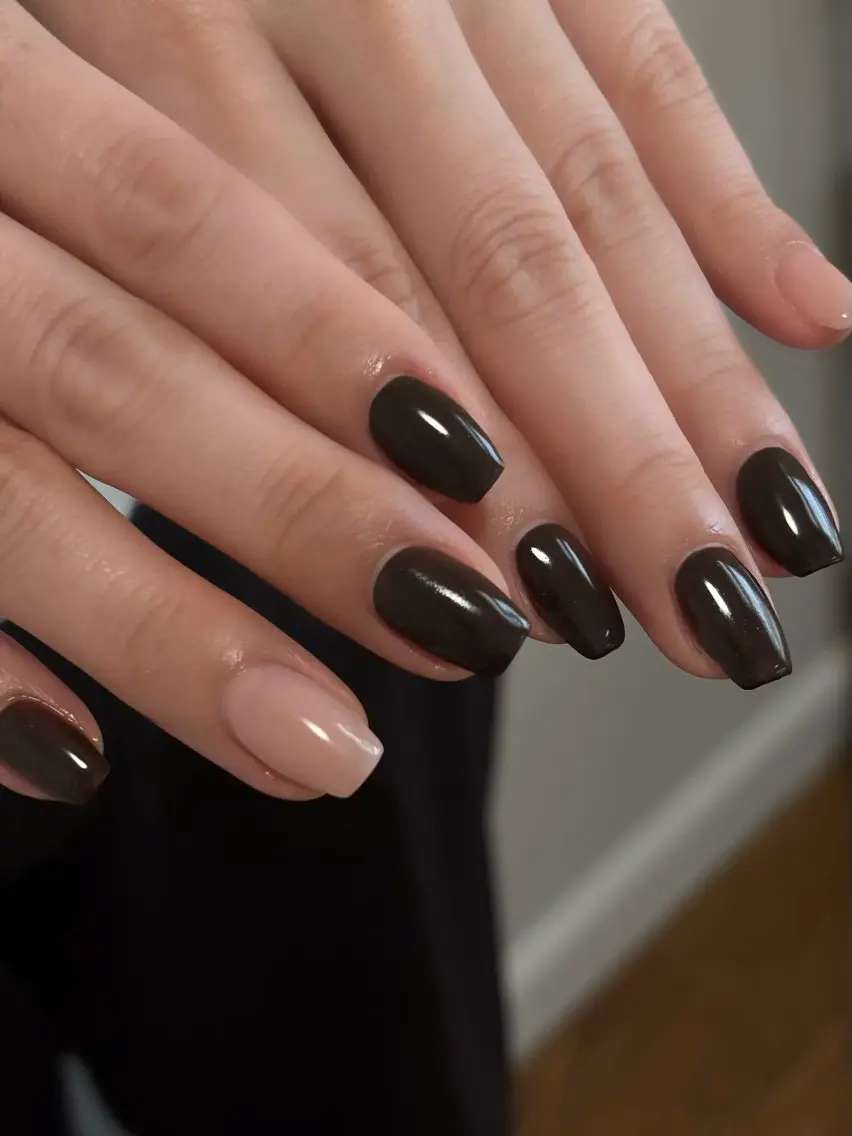 ネイル ブラウン ワンカラーネイル ピンク rena nailのネイルデザイン
