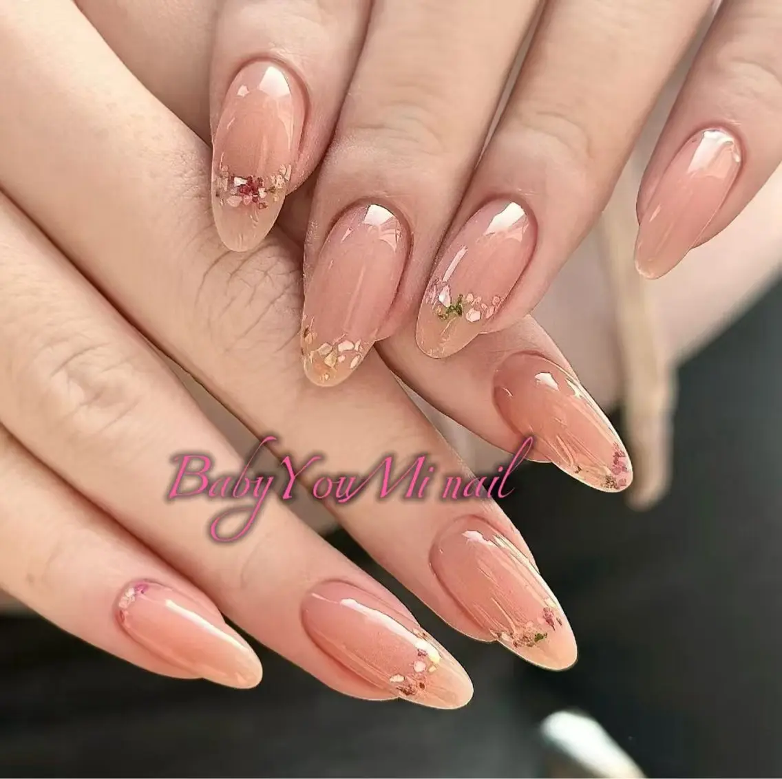 ネイル オーロラネイル 成人式 フットネイル フレンチネイル ジェルネイル ハンドネイル BabyYouMi nailのネイルデザイン