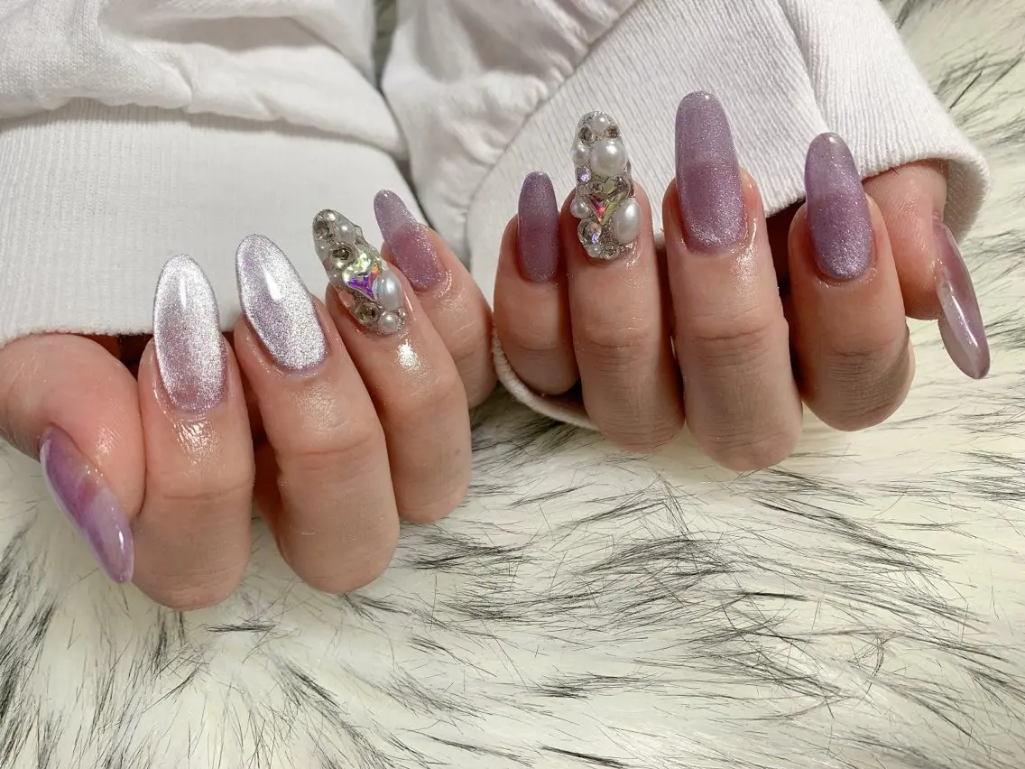 ネイル ジェルネイル 韓国ネイル マグネットネイル メンズネイル パラジェル kiki nail たまプラーザのネイルデザイン