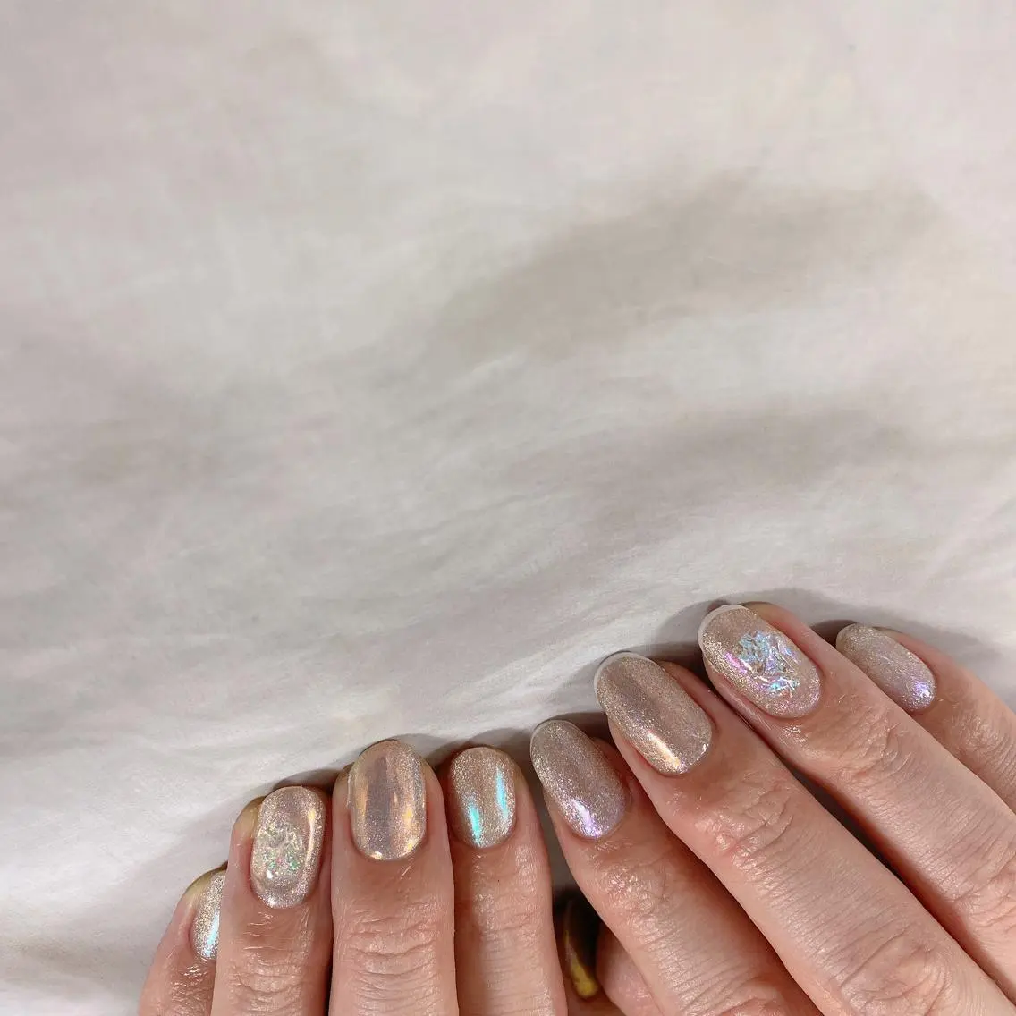 ネイル 氷ネイル・うるうるネイル ミラーネイル SOL NAILのネイルデザイン