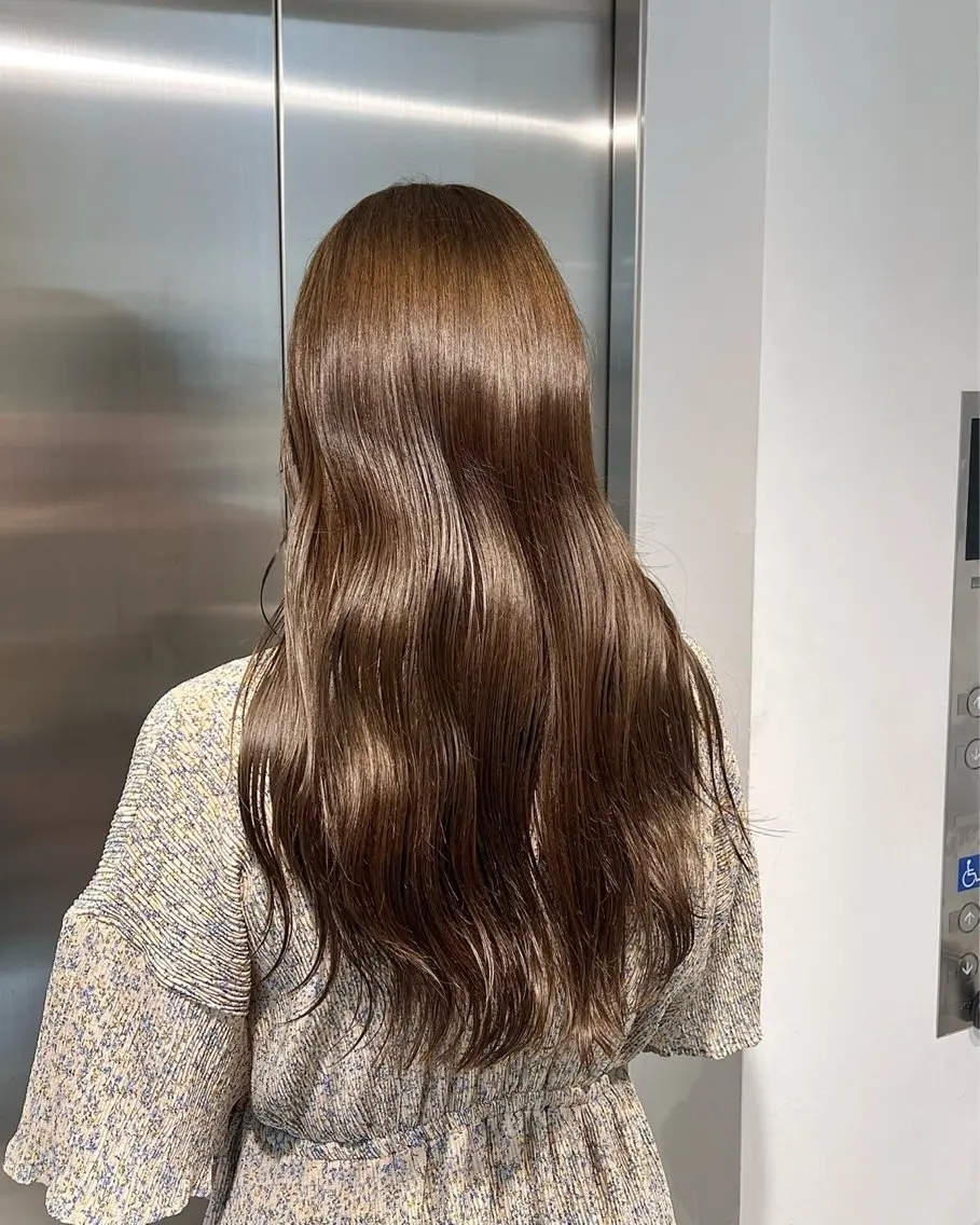 💫透明感カラーNo.1💫カット+ブリーチなしダブルカラー+最新トリートメントの写真