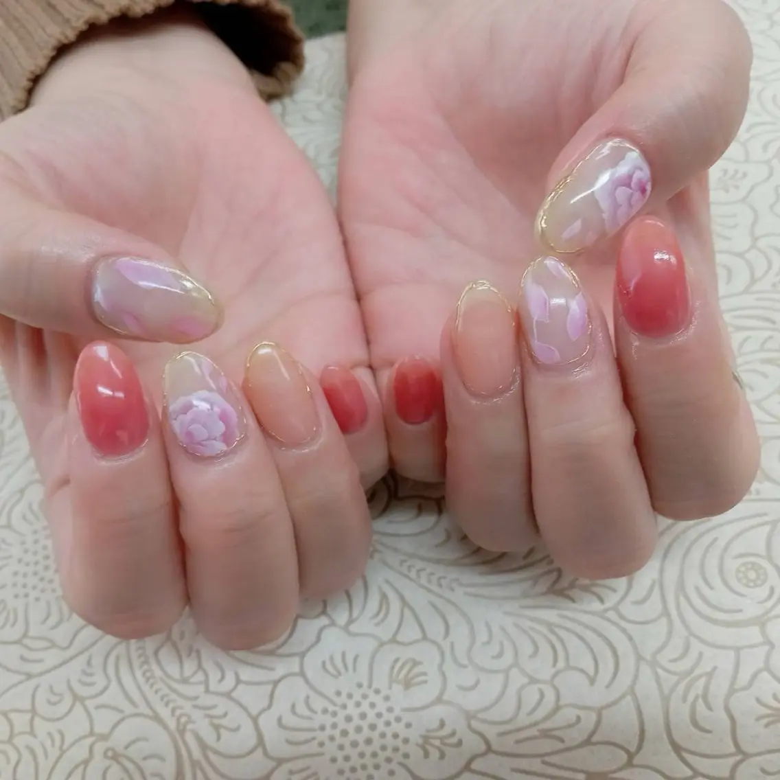 ネイル フラワーネイル precious nail roomのネイルデザイン
