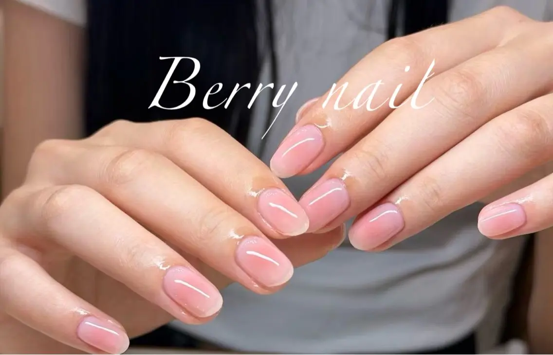 ネイル オーロラネイル チークネイル フレンチネイル ハート 韓国ネイル ハンドネイル berry nail jrネイリストのネイルデザイン