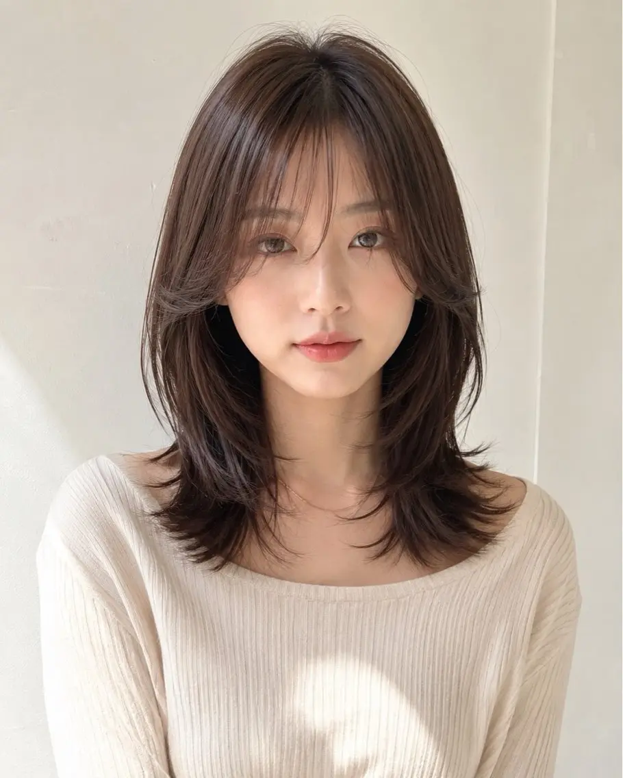 セミロング くびれヘア 顔周りカット レイヤーカット カット ヘアカラー トリートメント 髪質改善✨艶髪カラー 縮毛矯正✨有田仁志のヘアスタイル