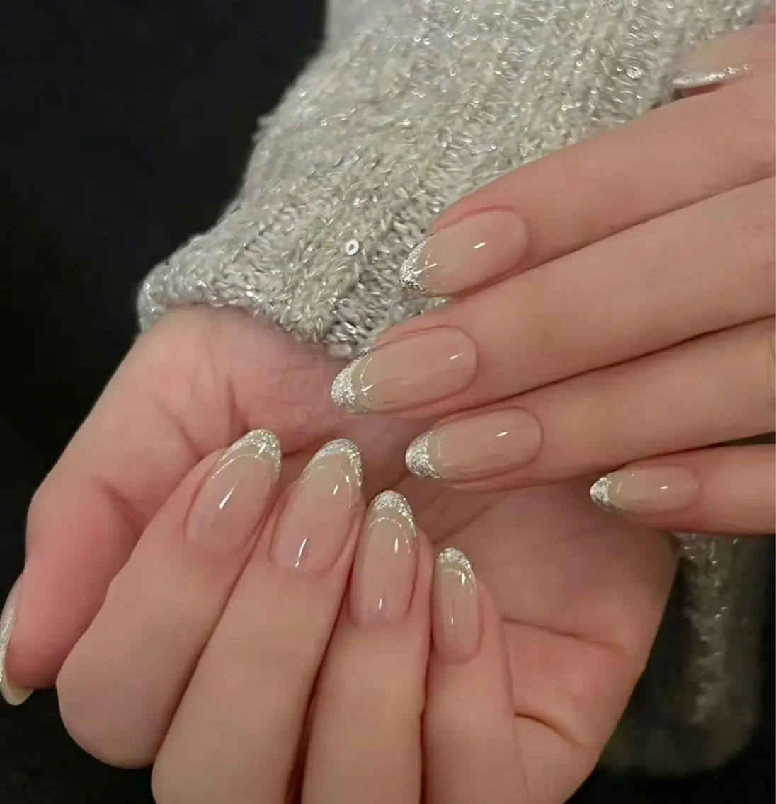 ネイル フラワーネイル フレンチネイル ジェルネイル ガラスフレンチ ハート ハンドネイル BabyYouMi nailのネイルデザイン