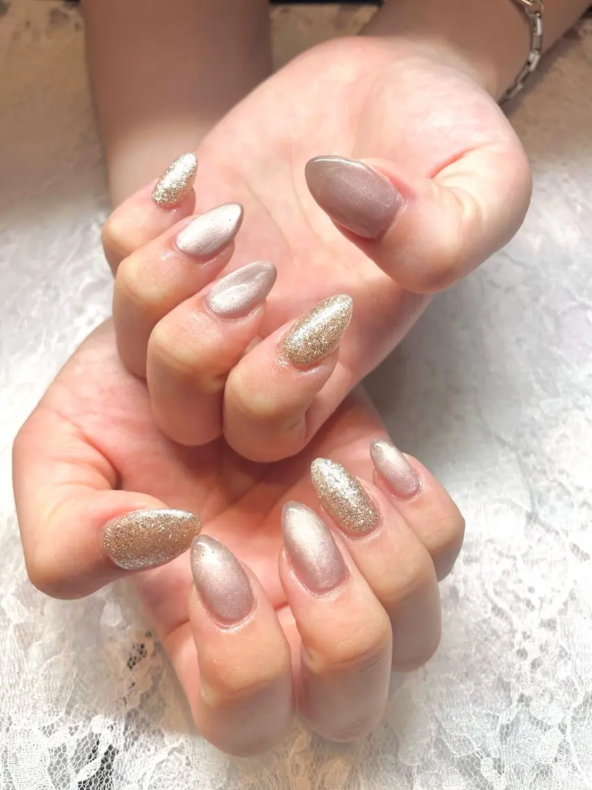 ネイル ジェルネイル マグネットネイル ハンドネイル Nail ヌシん家 AKANEのネイルデザイン