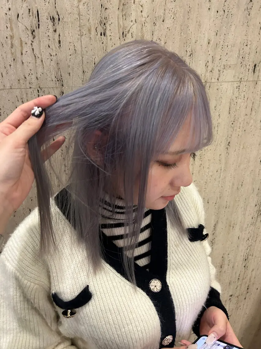 ミディアム カラー ヘアカラー 透明感/ブリーチカラ ー🦋Rico🦋のヘアスタイル