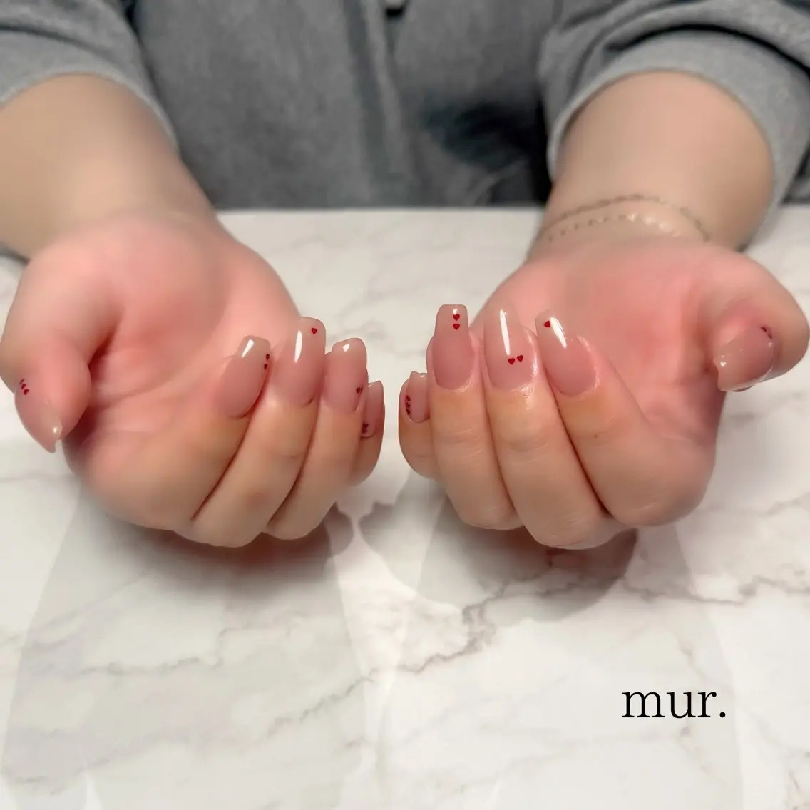 ネイル ジェルネイル ハート シンプルネイル ハンドネイル mur. harukaのネイルデザイン