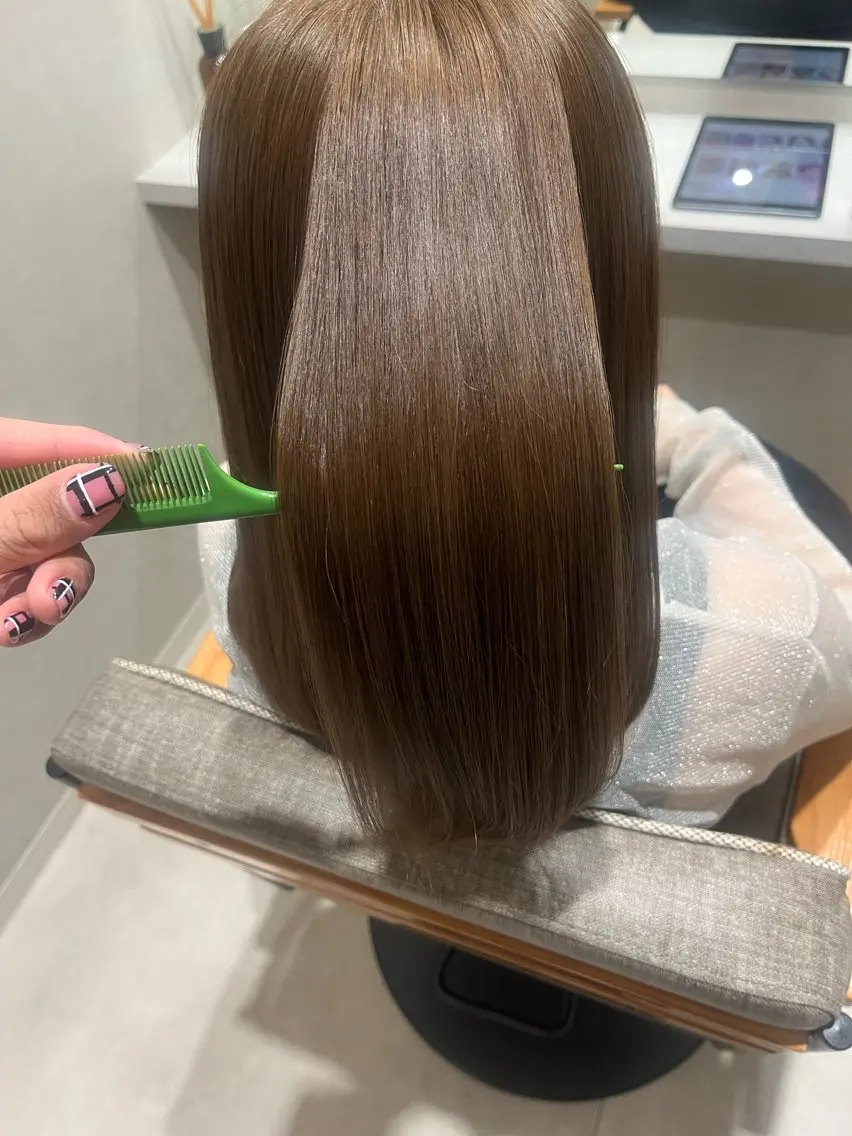 セミロング カラー ベージュカラー ブリーチ 透明感カラー ダブルカラー ヘーゼル ヘアカラー トリートメント 艶感透明感カラー◎ 大分 Keigoのヘアスタイル