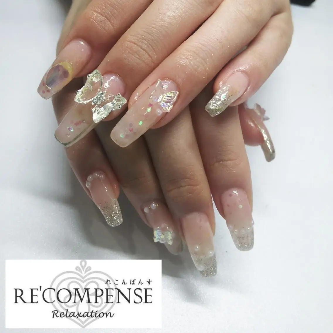 ロング ネイル ハンドネイル れこん ぱんすのネイルデザイン