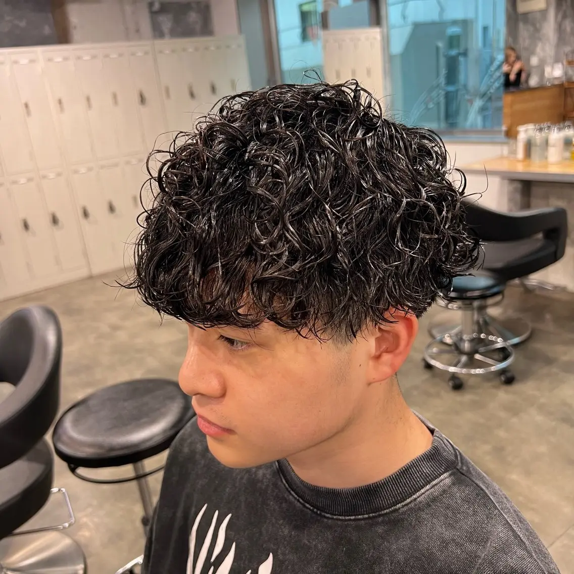 ショート カラー パーマ ヘアアレンジ メンズ キッズ アップバング センターパート メンズハイライト マッシュ メンズパーマ 🔷横浜1のパーマ 職人🔷将太郎のヘアスタイル