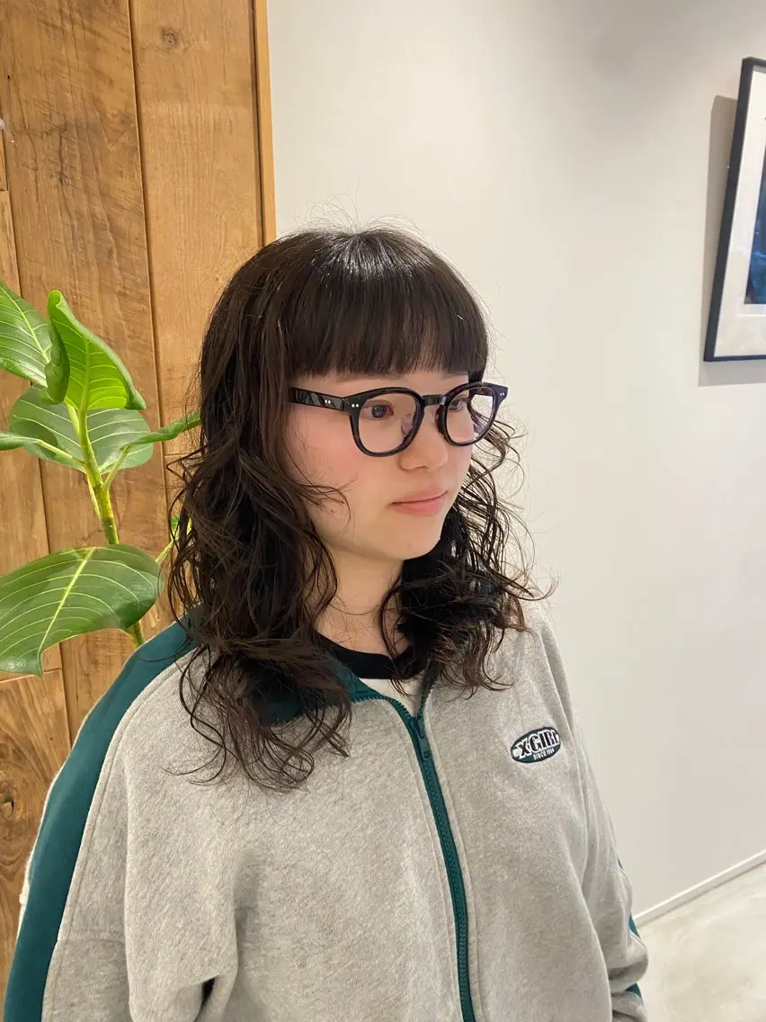 ミディアム カット パーマ 三代 ゆりあのヘアスタイル