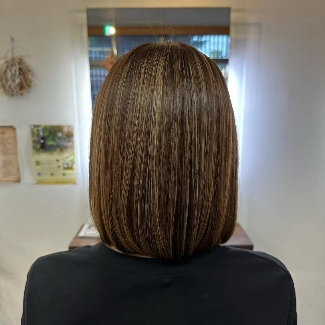 ミディアム カラー ボブ カット ヘアカラー トリートメント 💜推しインナー カラー/菊池柊真💜のヘアスタイル