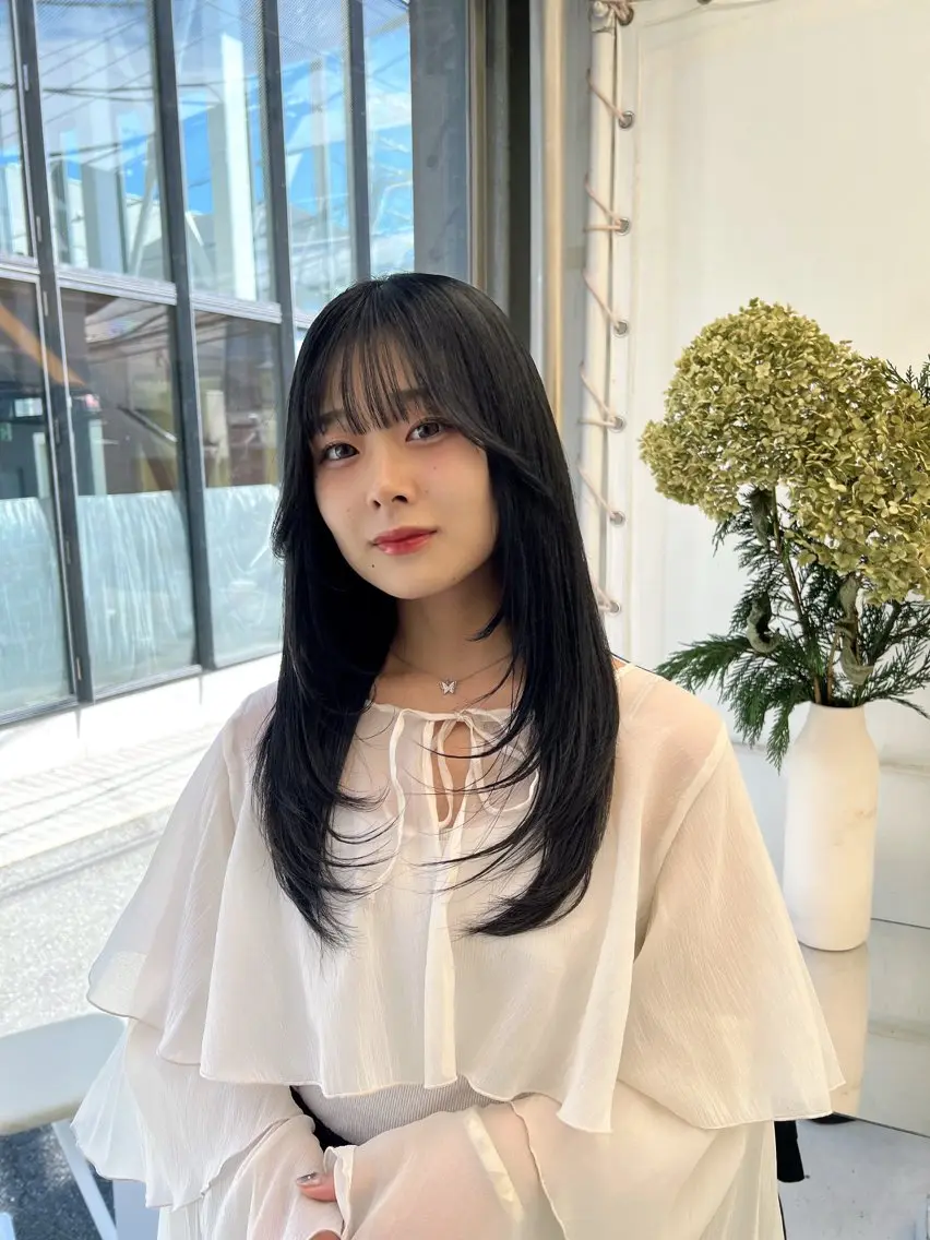 ミディアム カラー 黒髪 ブリーチ 透明感カラー ブリーチなしカラー 卒業式のヘアスタイル カット ヘアカラー トリートメント 💎透明感カラー特化 💎TAISEIのヘアスタイル