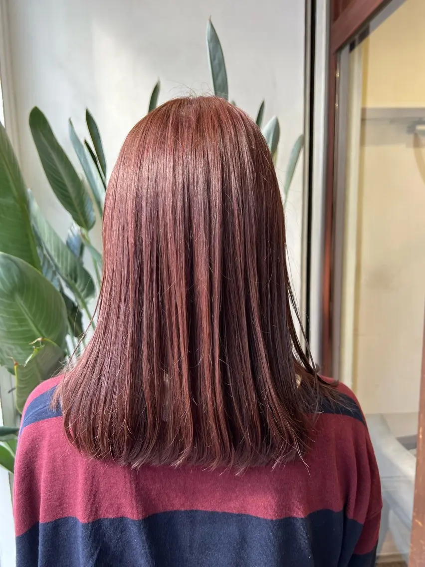 ロング カラー ブリーチ ブラウンカラー ブリーチなしカラー ピンクカラー ピンクブラウン ブリーチカラー🦖 岡部木乃夏のヘアスタイル