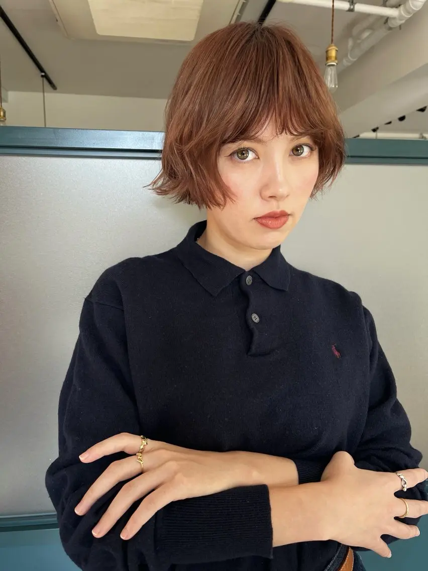 ショート カット 暖色/パーマ 🌼クニトウメイのヘアスタイル