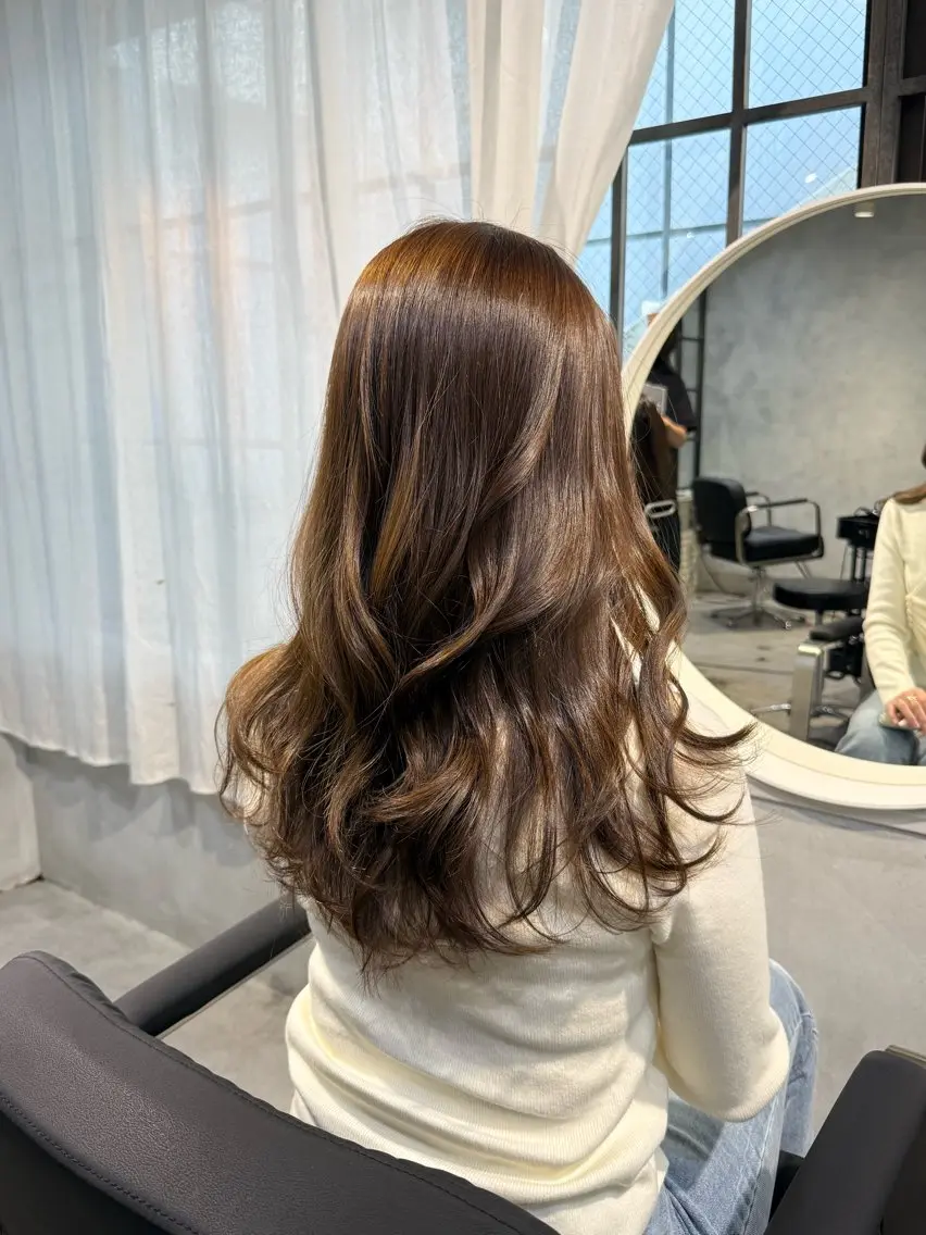 セミロング カラー カット ヘアカラー トリートメント 【銀座】艶髪/上品な カラー特化/涼のヘアスタイル