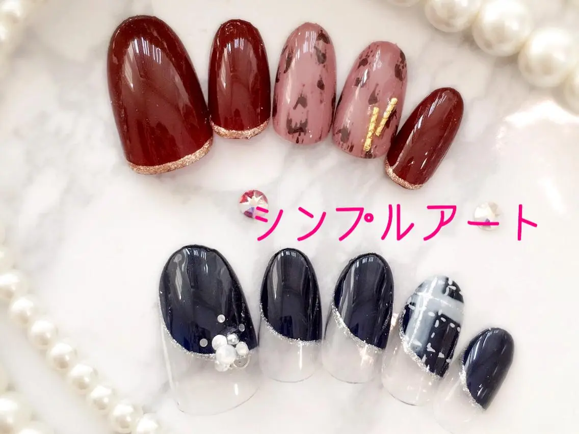 ネイル アートネイル シンプルネイル HALU ハルのネイルデザイン