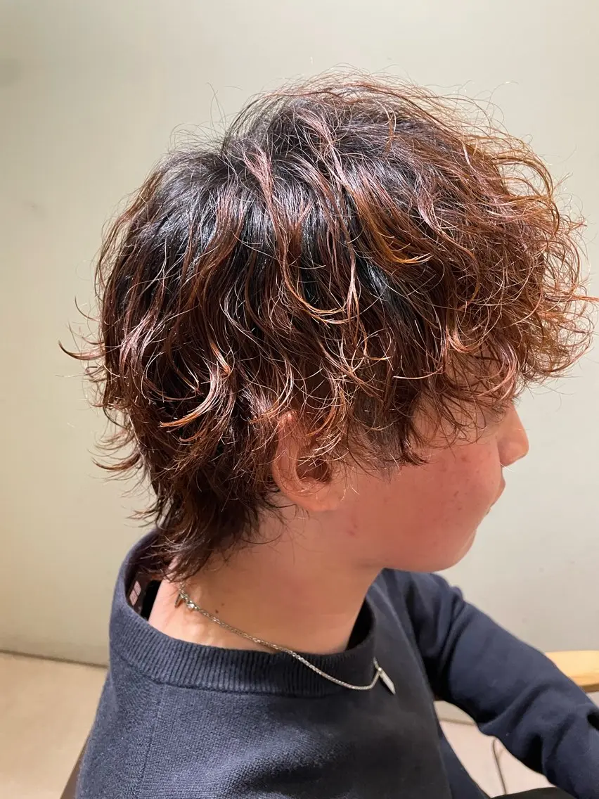 ミディアム パーマ メンズ メンズウルフカット ウルフカット カット パーマ メンズパーマ特化型 ✂️Yusuke✂️のヘアスタイル