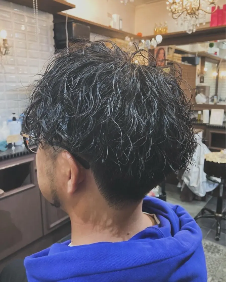 パーマ メンズ 刈り上げ ルピナス中田店長 山口大地のヘアスタイル