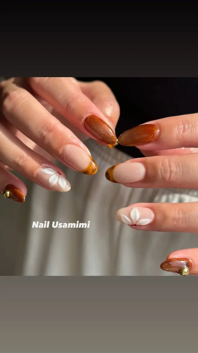 ネイル アートネイル ワンホンネイル ハンドネイル 本町NailUsaM imi MOMOKAのネイルデザイン
