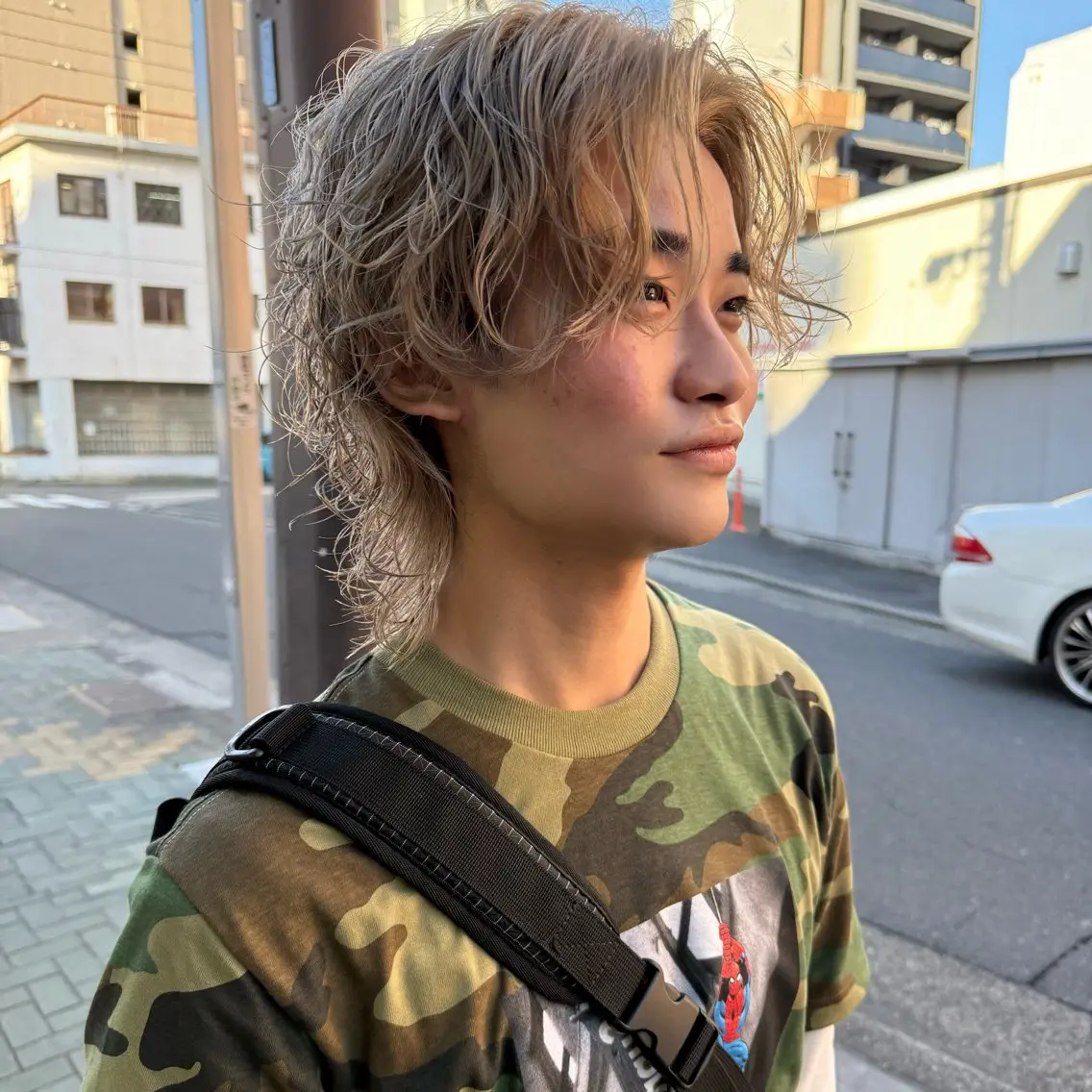 ミディアム メンズ カット ヘアカラー 舟橋耀/ブリーチカラ ー/レイヤーカットのヘアスタイル