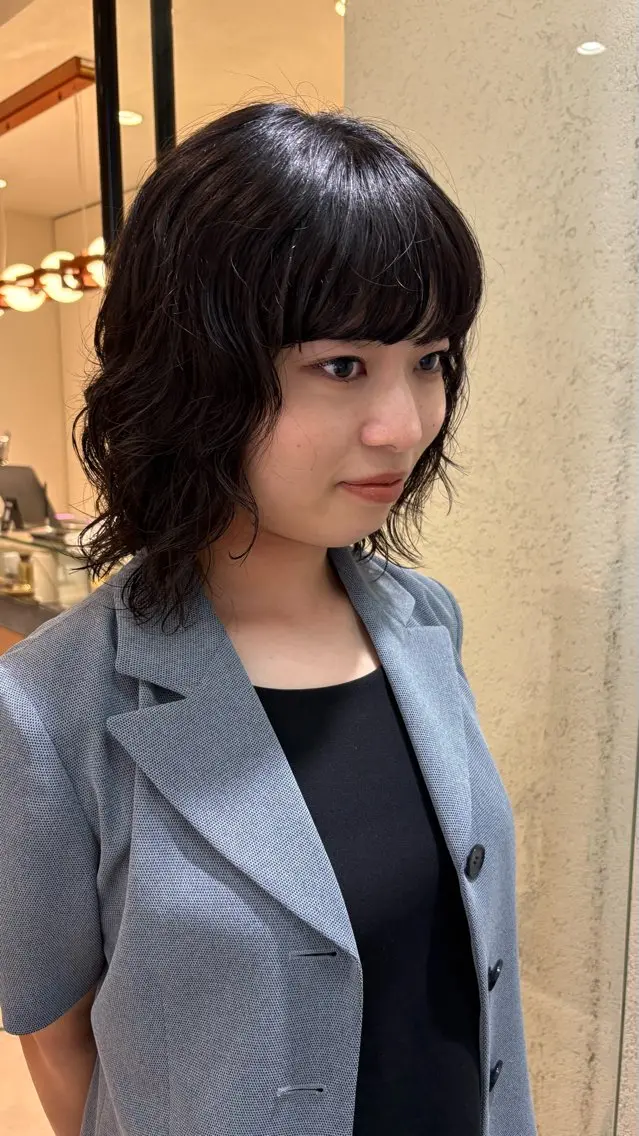 ミディアム パーマ 《ショートカット》 ナミのヘアスタイル